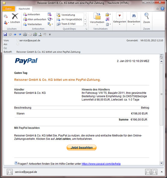 Paypal E-Mail